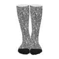 Grey And White Totem Pattern Print Long Socks