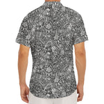 Grey And White Totem Pattern Print Men's Deep V-Neck Shirt