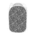 Grey And White Totem Pattern Print Mesh Laundry Hamper