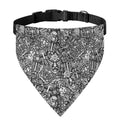 Grey And White Totem Pattern Print Over The Collar Dog Bandana