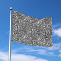 Grey And White Totem Pattern Print Polyester Flag