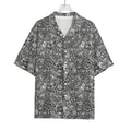 Grey And White Totem Pattern Print Rayon Hawaiian Shirt