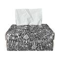 Grey And White Totem Pattern Print Rectangle Tissue Box Cover