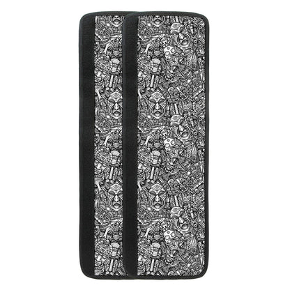 Grey And White Totem Pattern Print Refrigerator Handle Covers