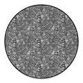 Grey And White Totem Pattern Print Round Floor Mat