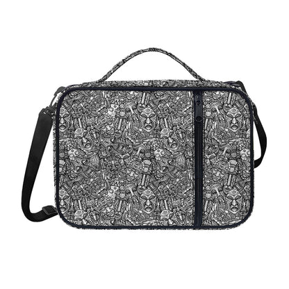 Grey And White Totem Pattern Print Shoulder Strap Bible Bag