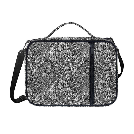 Grey And White Totem Pattern Print Shoulder Strap Bible Bag