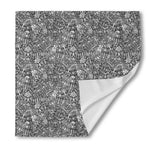 Grey And White Totem Pattern Print Silk Bandana
