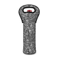Grey And White Totem Pattern Print Single Neoprene Wine Tote