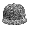 Grey And White Totem Pattern Print Snapback Cap