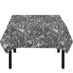 Grey And White Totem Pattern Print Tablecloth