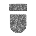 Grey And White Totem Pattern Print Toilet Lid And Tank Cover Set