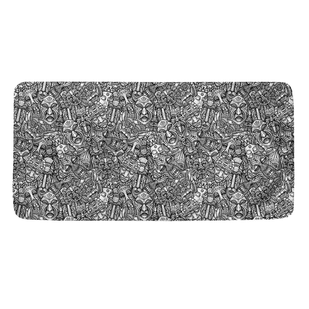 Grey And White Totem Pattern Print Towel