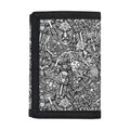 Grey And White Totem Pattern Print Trifold Wallet