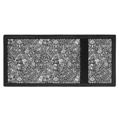 Grey And White Totem Pattern Print Trifold Wallet