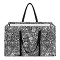 Grey And White Totem Pattern Print Utility Tote Bag