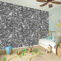 Grey And White Totem Pattern Print Wall Sticker