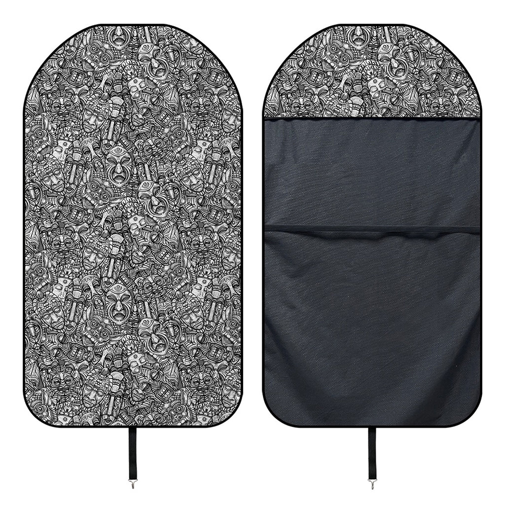 Grey And White Totem Pattern Print Waterproof Car Seat Cover