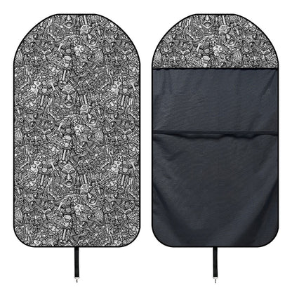 Grey And White Totem Pattern Print Waterproof Car Seat Cover