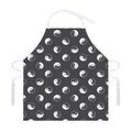 Grey And White Yin Yang Pattern Print Adjustable Apron