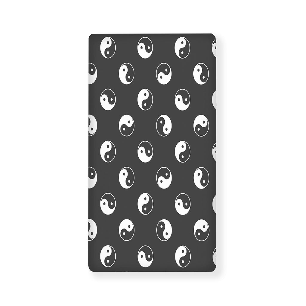 Grey And White Yin Yang Pattern Print Baby Crib Sheet