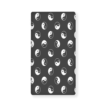 Grey And White Yin Yang Pattern Print Baby Crib Sheet