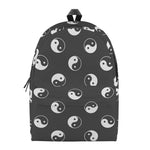 Grey And White Yin Yang Pattern Print Backpack