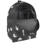 Grey And White Yin Yang Pattern Print Backpack