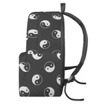 Grey And White Yin Yang Pattern Print Backpack