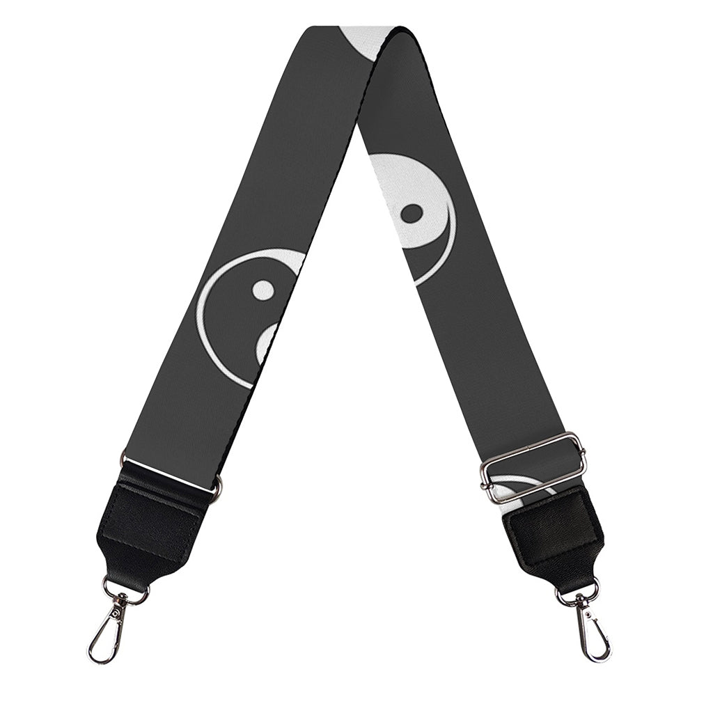 Grey And White Yin Yang Pattern Print Bag Strap