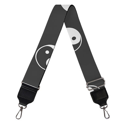 Grey And White Yin Yang Pattern Print Bag Strap