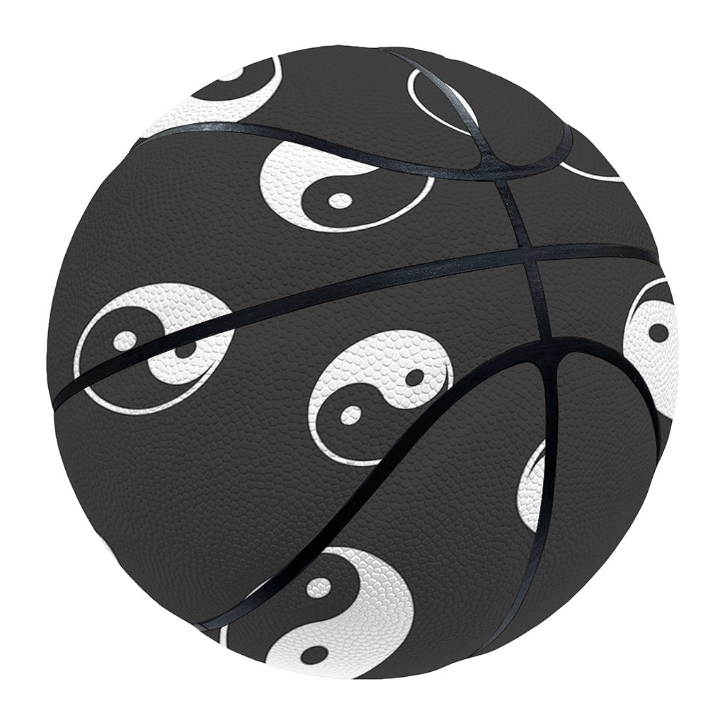 Grey And White Yin Yang Pattern Print Basketball