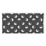 Grey And White Yin Yang Pattern Print Beach Towel