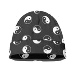 Grey And White Yin Yang Pattern Print Beanie