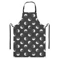 Grey And White Yin Yang Pattern Print Bib Apron With Pocket