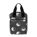 Grey And White Yin Yang Pattern Print Bible Tote Bag