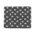 Grey And White Yin Yang Pattern Print Bifold Wallet