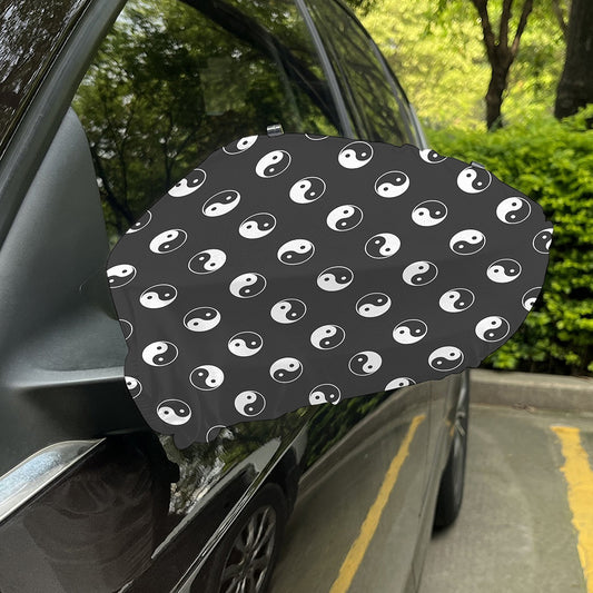 Grey And White Yin Yang Pattern Print Car Side Mirror Covers