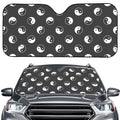 Grey And White Yin Yang Pattern Print Car Windshield Sun Shade