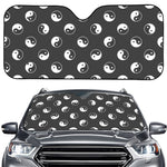 Grey And White Yin Yang Pattern Print Car Windshield Sun Shade