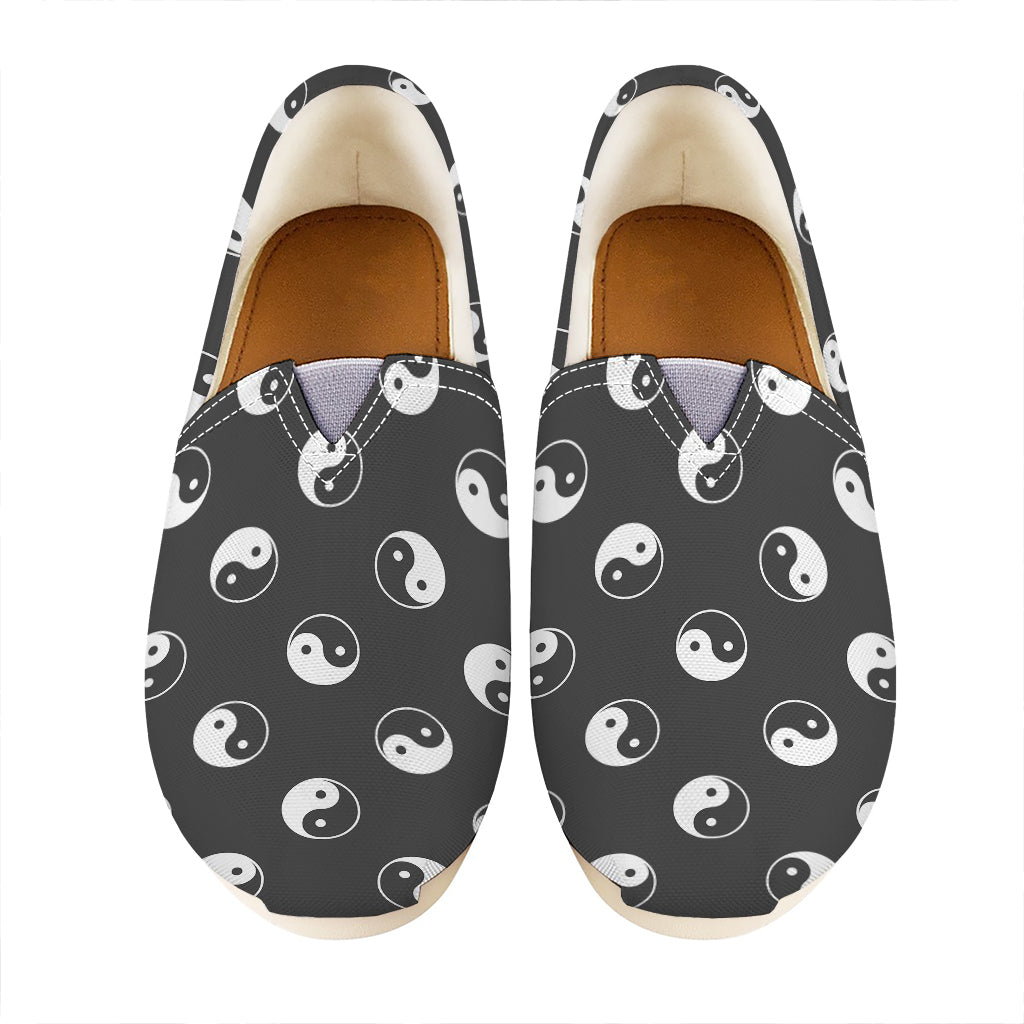 Grey And White Yin Yang Pattern Print Casual Shoes