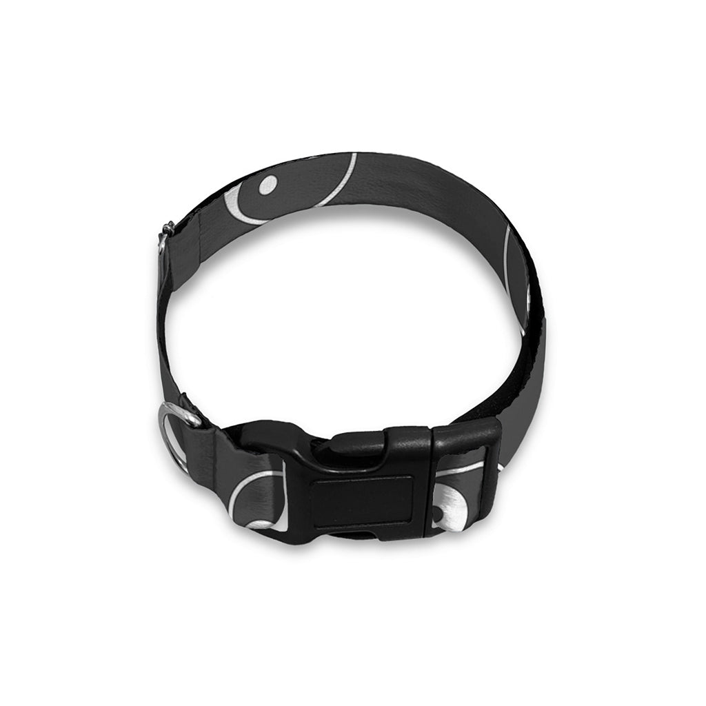 Grey And White Yin Yang Pattern Print Dog Collar