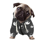 Grey And White Yin Yang Pattern Print Dog Zip Up Hoodie