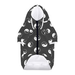 Grey And White Yin Yang Pattern Print Dog Zip Up Hoodie