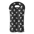 Grey And White Yin Yang Pattern Print Double Neoprene Wine Tote