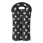 Grey And White Yin Yang Pattern Print Double Neoprene Wine Tote