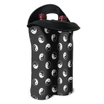 Grey And White Yin Yang Pattern Print Double Neoprene Wine Tote