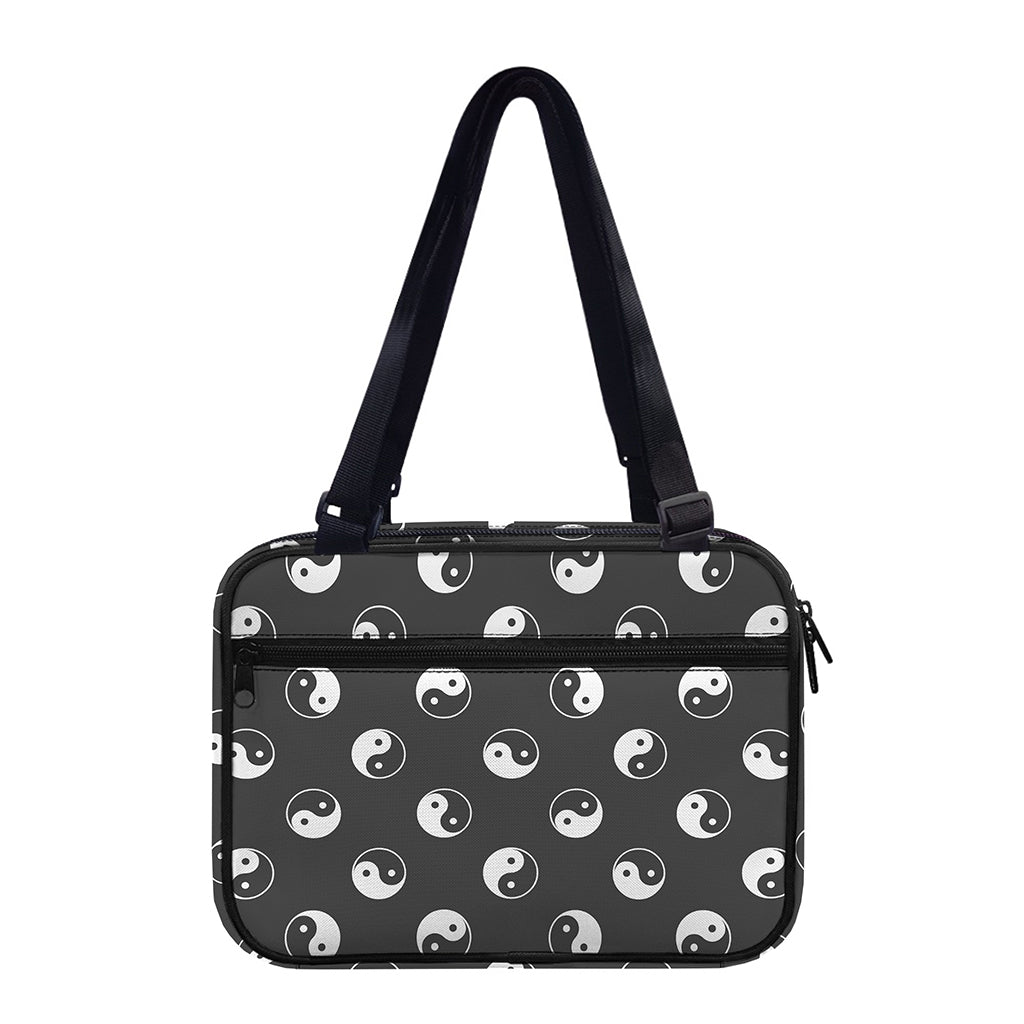 Grey And White Yin Yang Pattern Print Double Strap Bible Bag