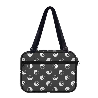 Grey And White Yin Yang Pattern Print Double Strap Bible Bag