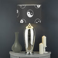 Grey And White Yin Yang Pattern Print Drum Lamp Shade